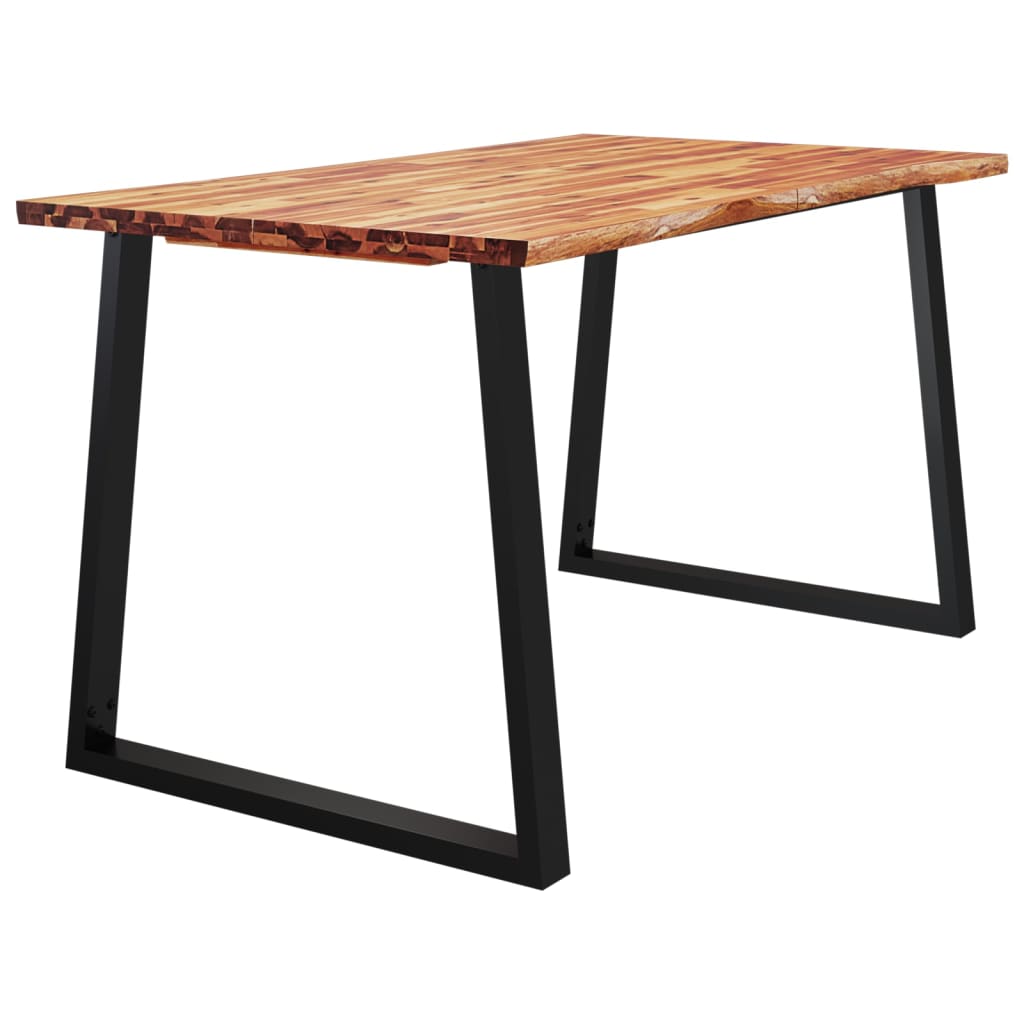 Mesa De Comedor Con Borde Vivo Madera Maciza Acacia 140x80x75cm_1