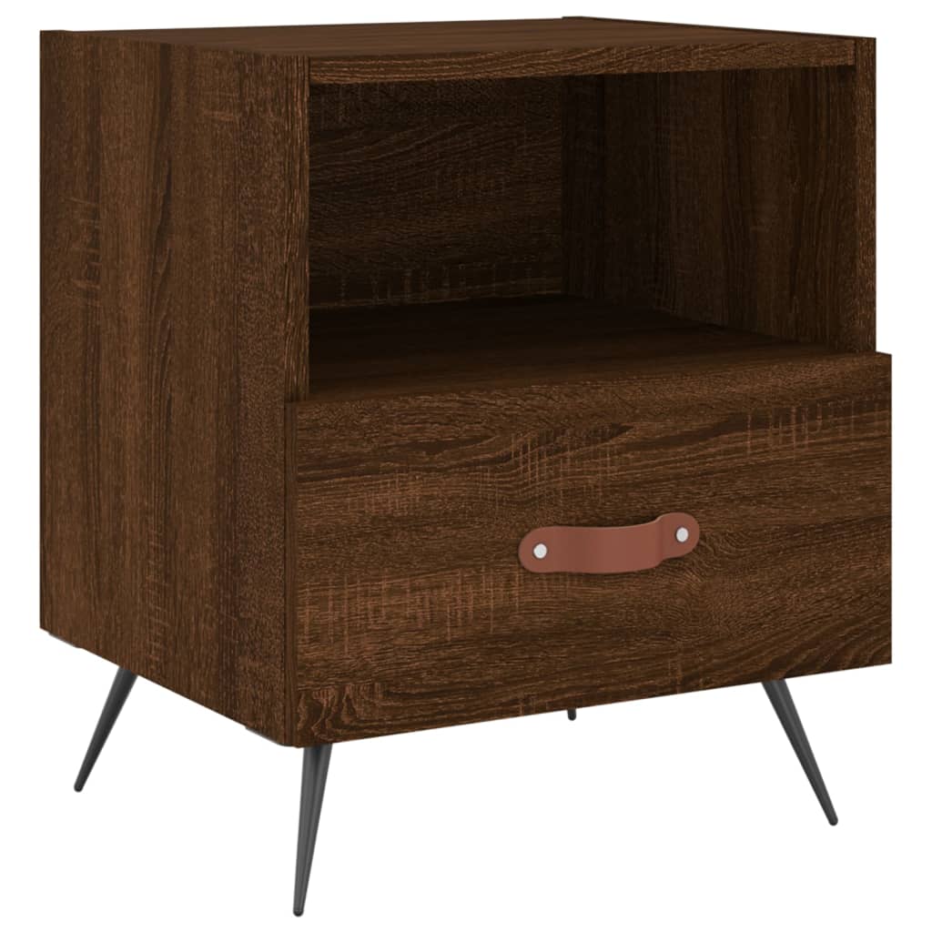 Mesita Noche 2 Uds Madera Ingeniería Marrón Roble 40x35x47,5 Cm_3
