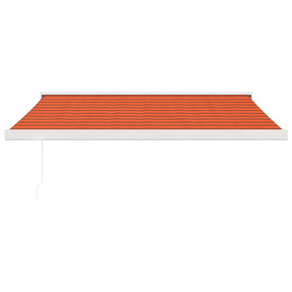 Toldo Retráctil Aluminio Y Tela Naranja Y Marrón 3x2,5 M_2