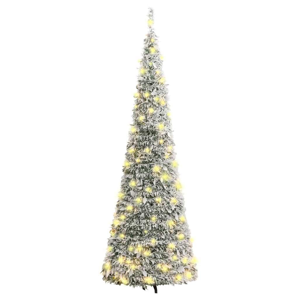 Vidaxl Árbol De Navidad Artificial Desplegable Con Nieve 50 Led 120 Cm_4