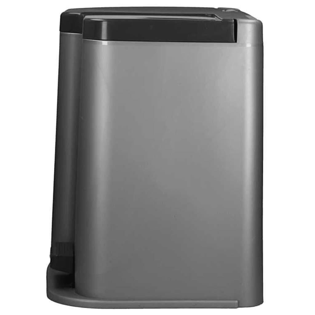 Curver Papelera Doble Pedal Deco Gris Claro Cubos Interiores 6l Y 15l_3