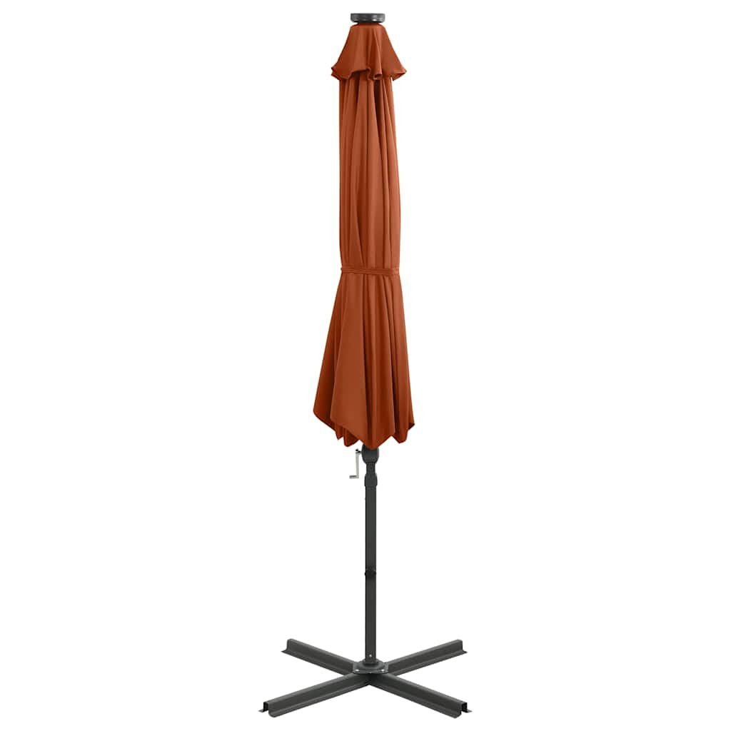 Vidaxl Sombrilla Jardín Voladiza Con Palo Y Luces Led Terracota 300 Cm_3