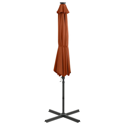 Vidaxl Sombrilla Jardín Voladiza Con Palo Y Luces Led Terracota 300 Cm_3