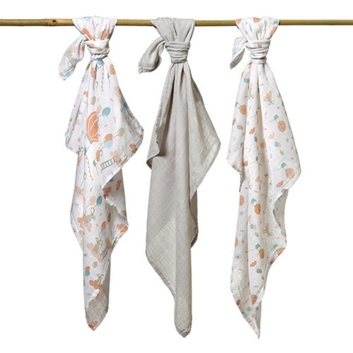 Babyono Pack 3 Muselinas Natural Bambú Organico 70x70 Cm | Suavidad Superior Que Respeta La Piel De Tu Bebé_3
