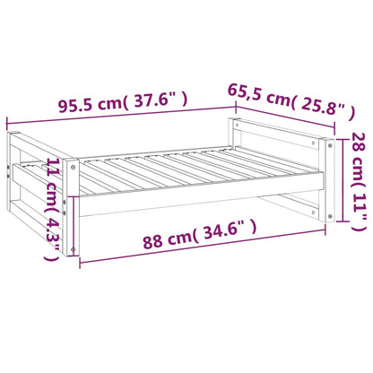 Vidaxl Cama Para Perros Madera Maciza De Pino Negro 95,5x65,5x28 Cm_2