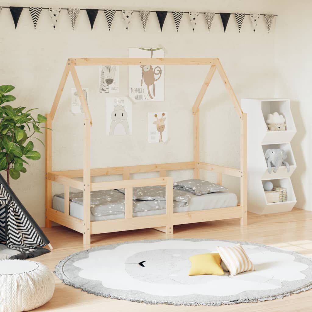 Vidaxl Estructura De Cama Para Niños Madera Maciza De Pino 70x140 Cm_1