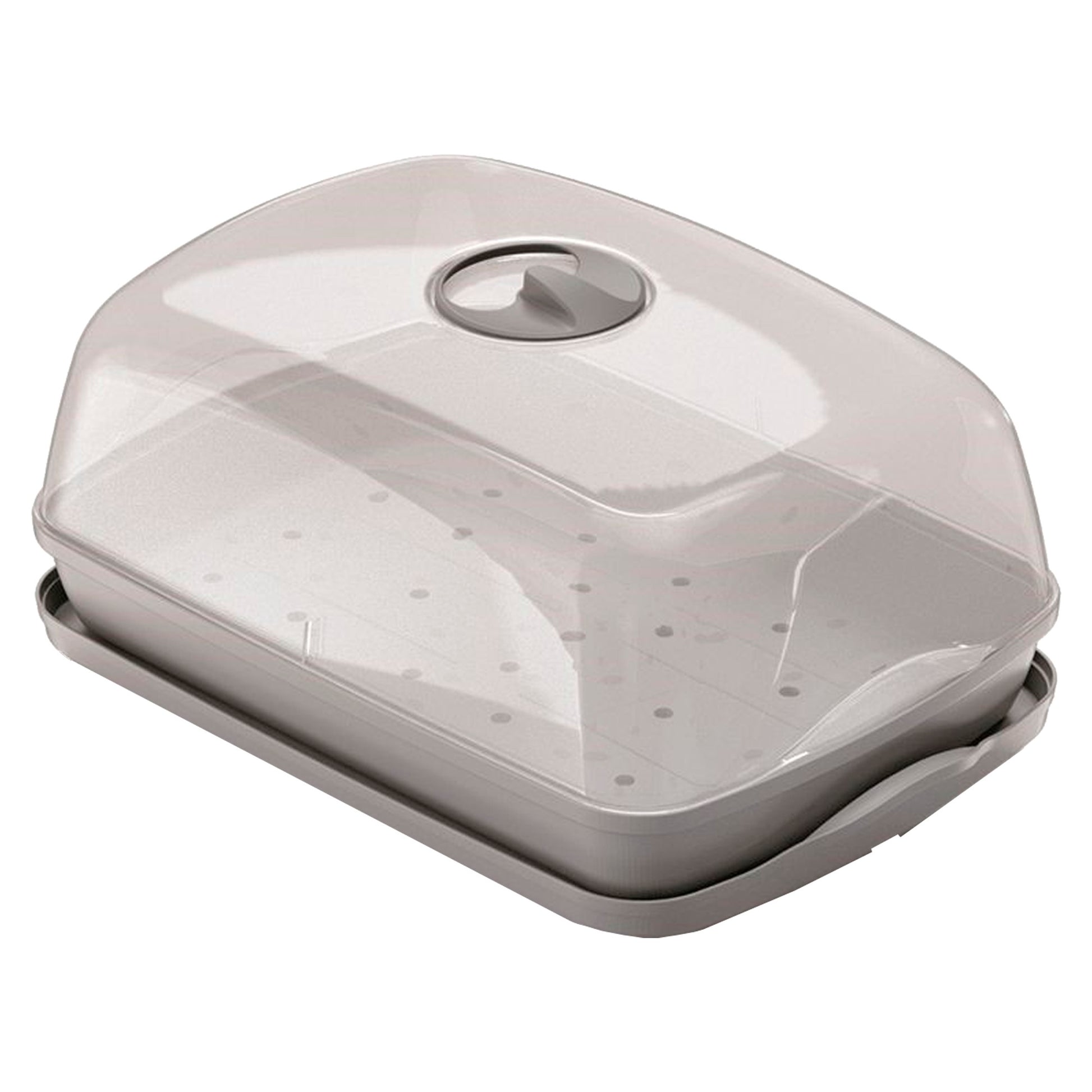 Semillero/bandeja Multiusos Con Tapa De Policarbonato Respana Table Greenhouse 3,6l., Dimensiones (mm) 391x257x185, Color Gris Piedra