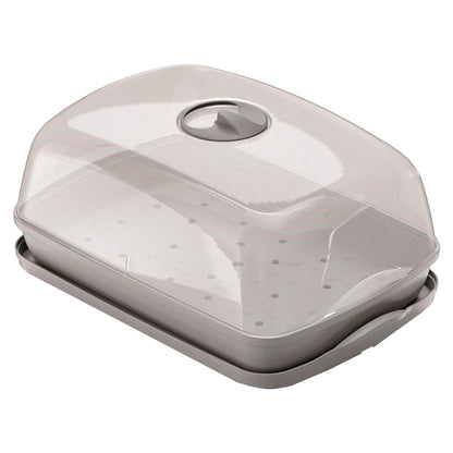 Semillero/bandeja Multiusos Con Tapa De Policarbonato Respana Table Greenhouse 3,6l., Dimensiones (mm) 391x257x185, Color Gris Piedra