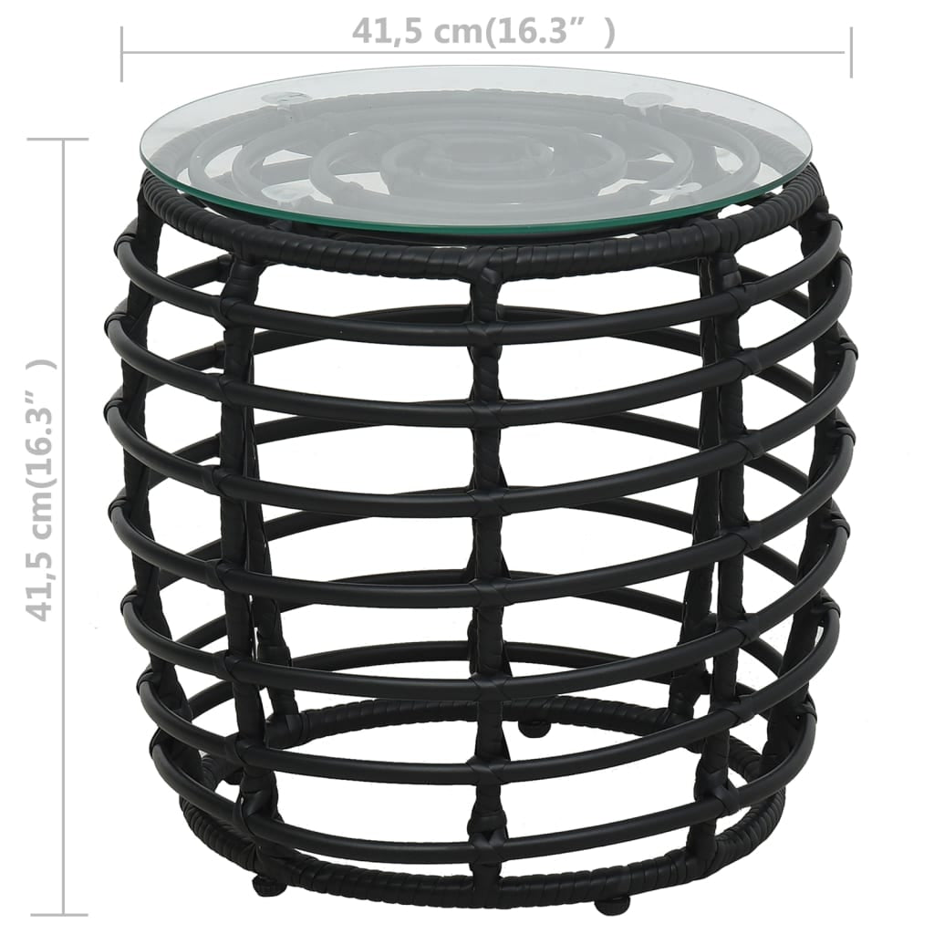 Vidaxl Set De Mesa Y Sillas De Jardín 3 Piezas Ratán Sintético Negro_2