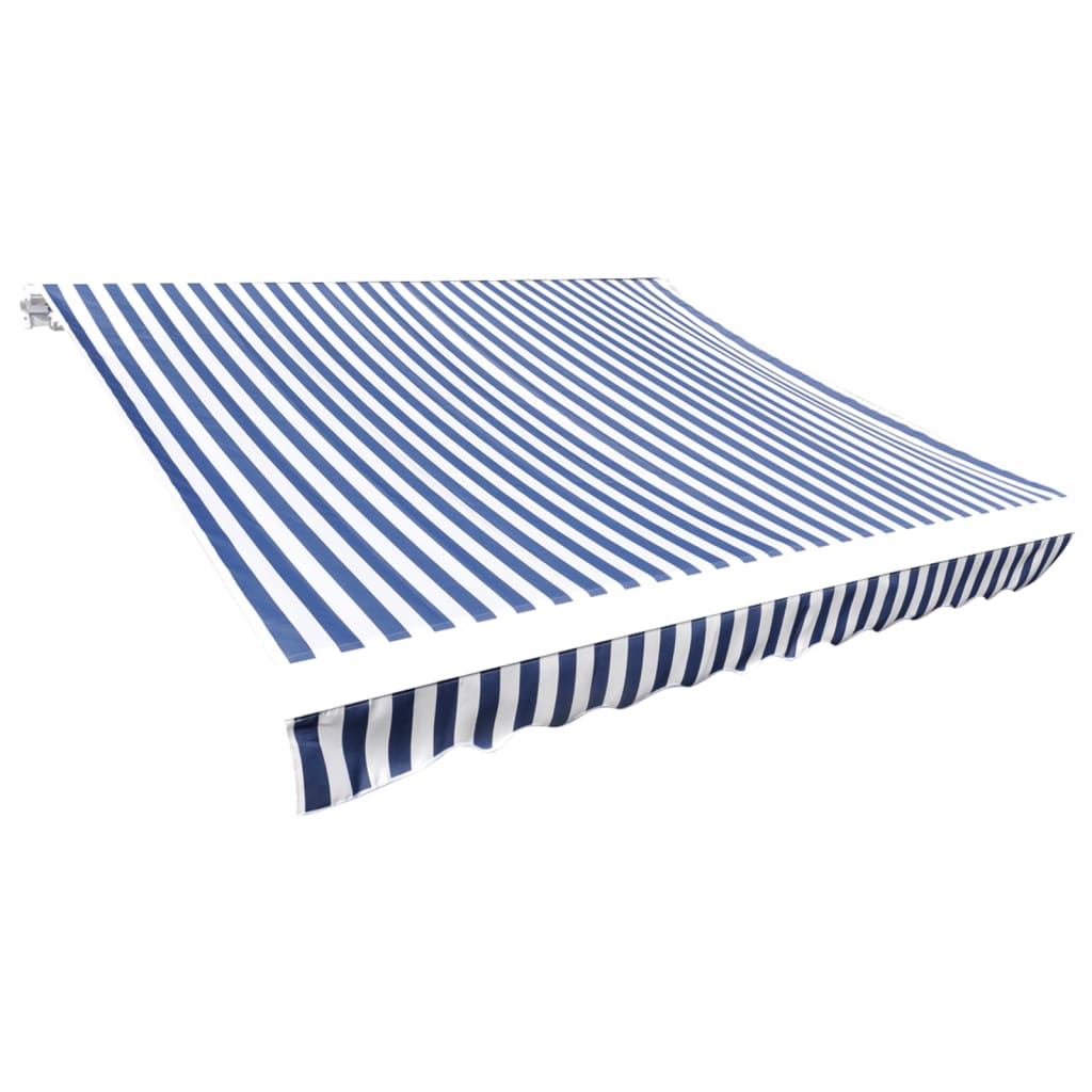 Tela De Repuesto Para Toldo Azul Y Blanco 5x3 M Poliéster_1
