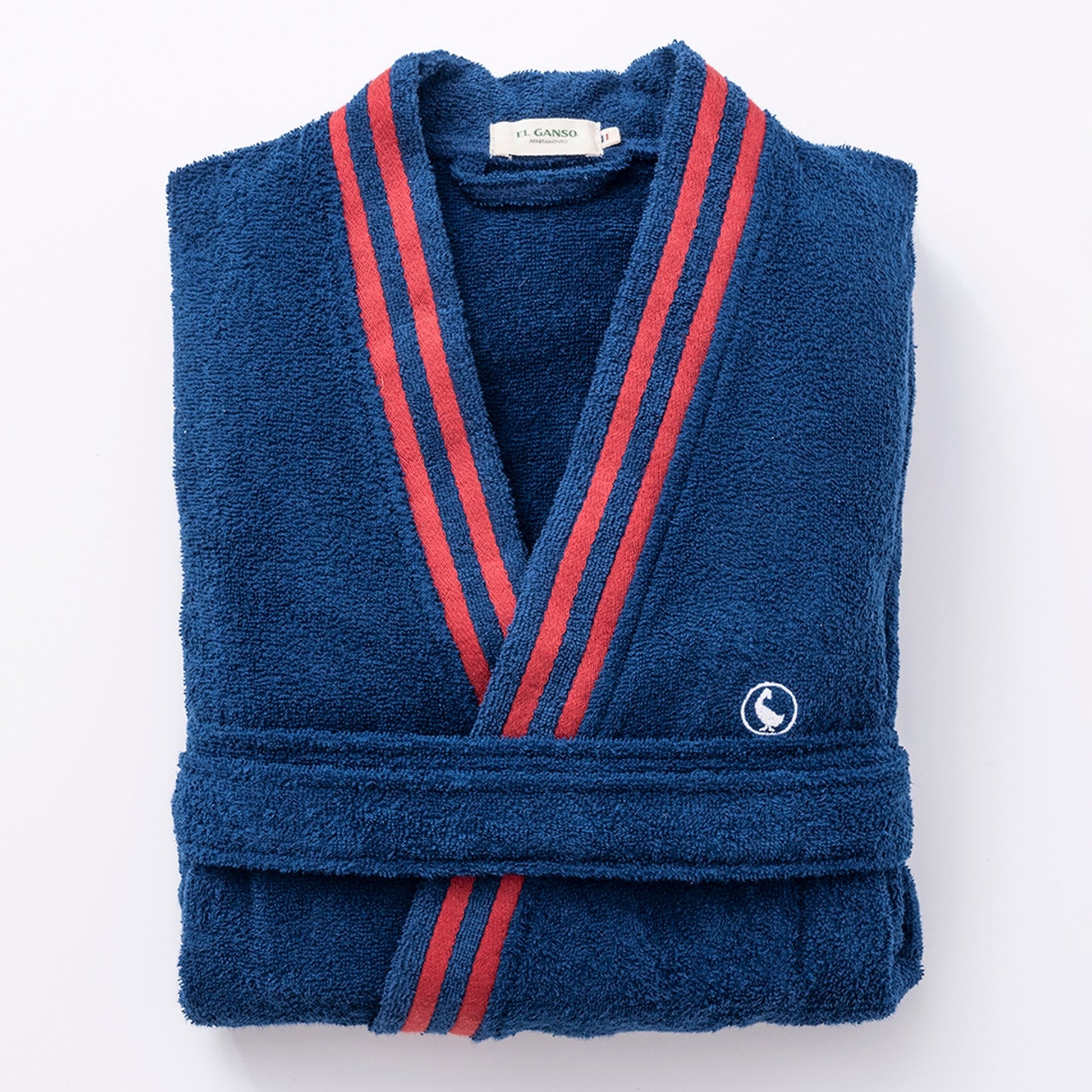 Albornoz Azul Marino L/xl 320gsm 100% Algodón Con Logo Bordado El Ganso