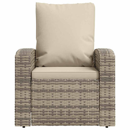 Vidaxl Sillón Reclinable Jardín Y Cojines Ratán Sintético Marrón Claro_3