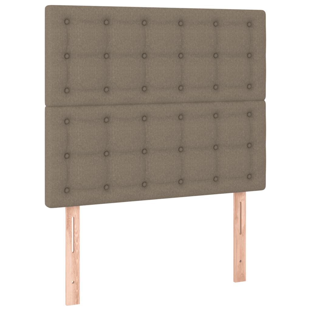 Estructura De Cama Con Cabecero De Tela Gris Taupe 80x200 Cm / Vetonek_3
