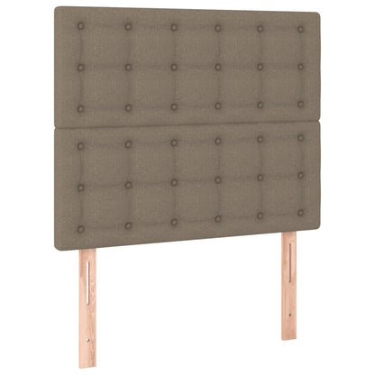 Estructura De Cama Con Cabecero De Tela Gris Taupe 80x200 Cm / Vetonek_3