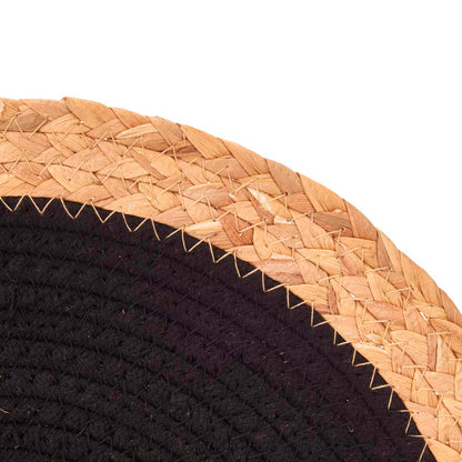 Salvamantel Esparto Espiral Tela Negro 3 Colección Kinvara_3