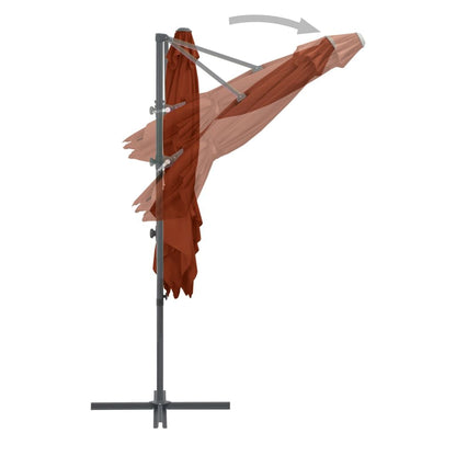 Vidaxl Sombrilla Jardín Voladiza Palo De Acero Terracota 250x250 Cm_4