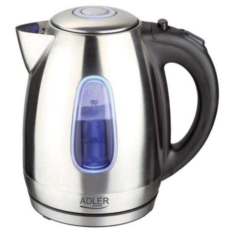 Hervidor De Agua Adler Ad1223 1,7 L Negro, Acero Inoxidable 2000 W_0
