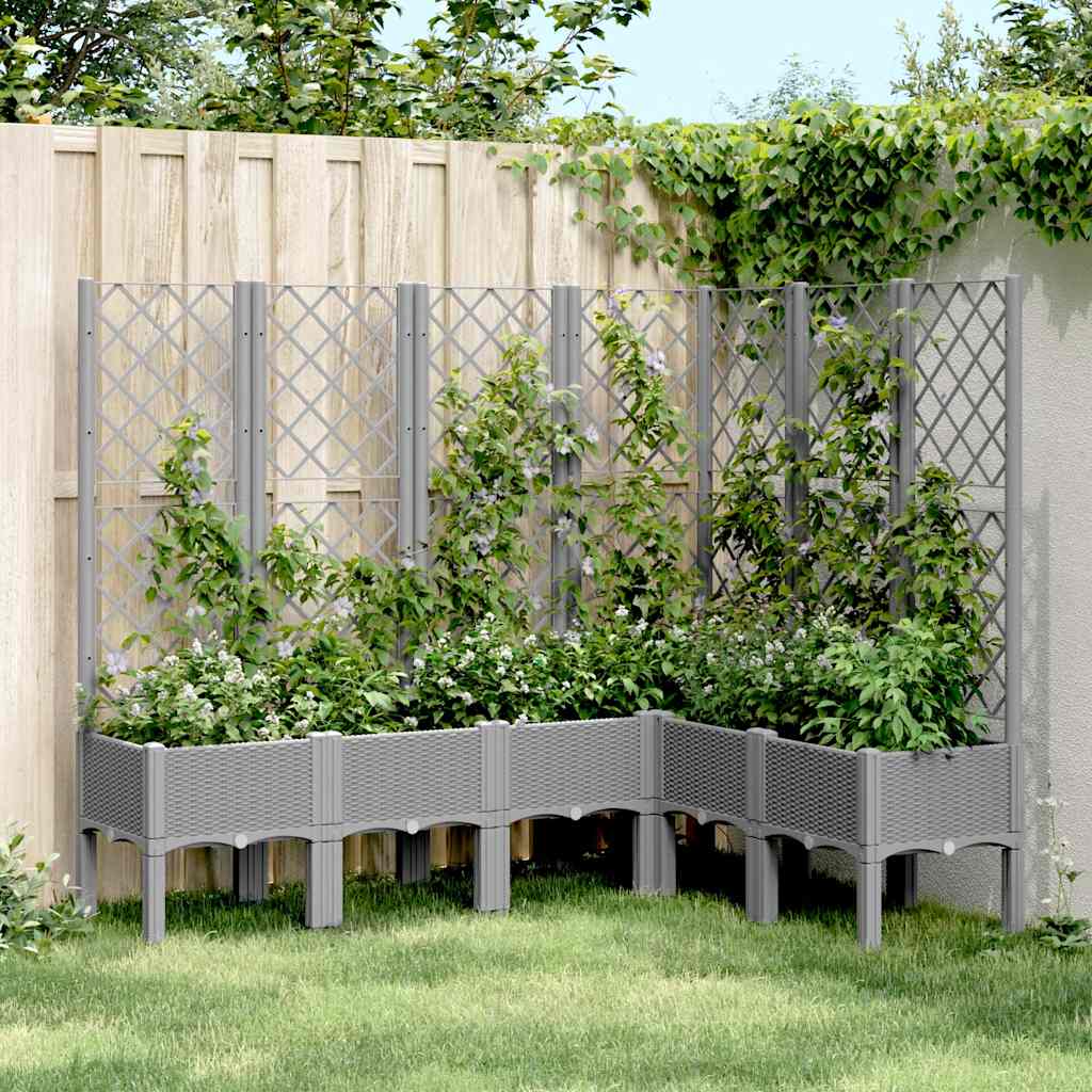 Jardinera Con Enrejado Pp Gris Claro 160x120x142 Cm_1