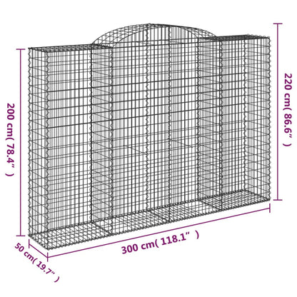 Cestas De Gaviones 3 Uds Forma De Arco Hierro 300x50x200/220 Cm_5