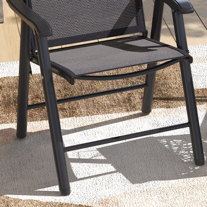 Outsunny Conjunto De 2 Sillas De Camping Plegables Con Reposabrazos Para Jardín_4