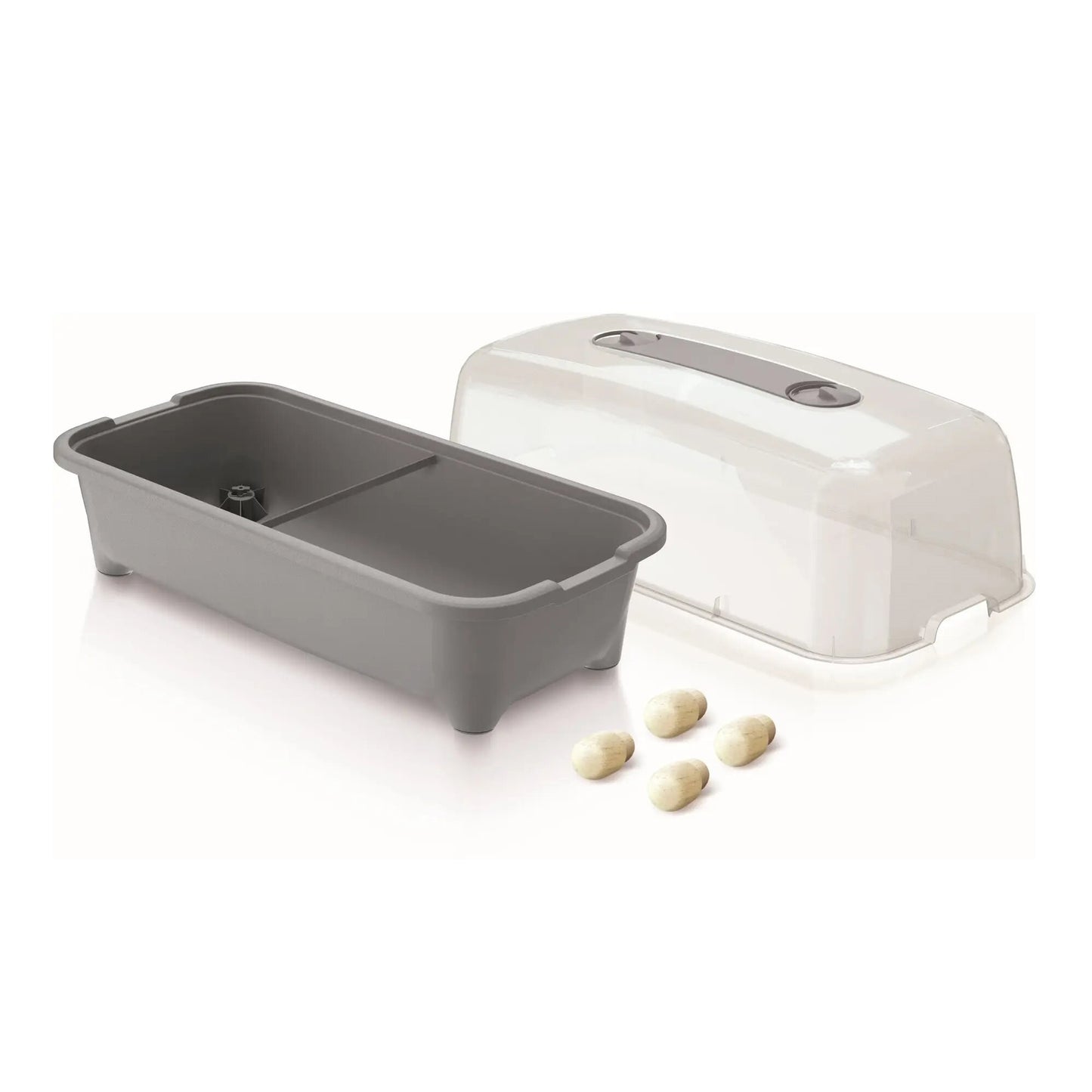 Huerto Doméstico/Jardinera Baja con Tapa de Policarbonato para Proteger tus Plantas - Prosperplast Respana Planter Wood Low de Plástico_1