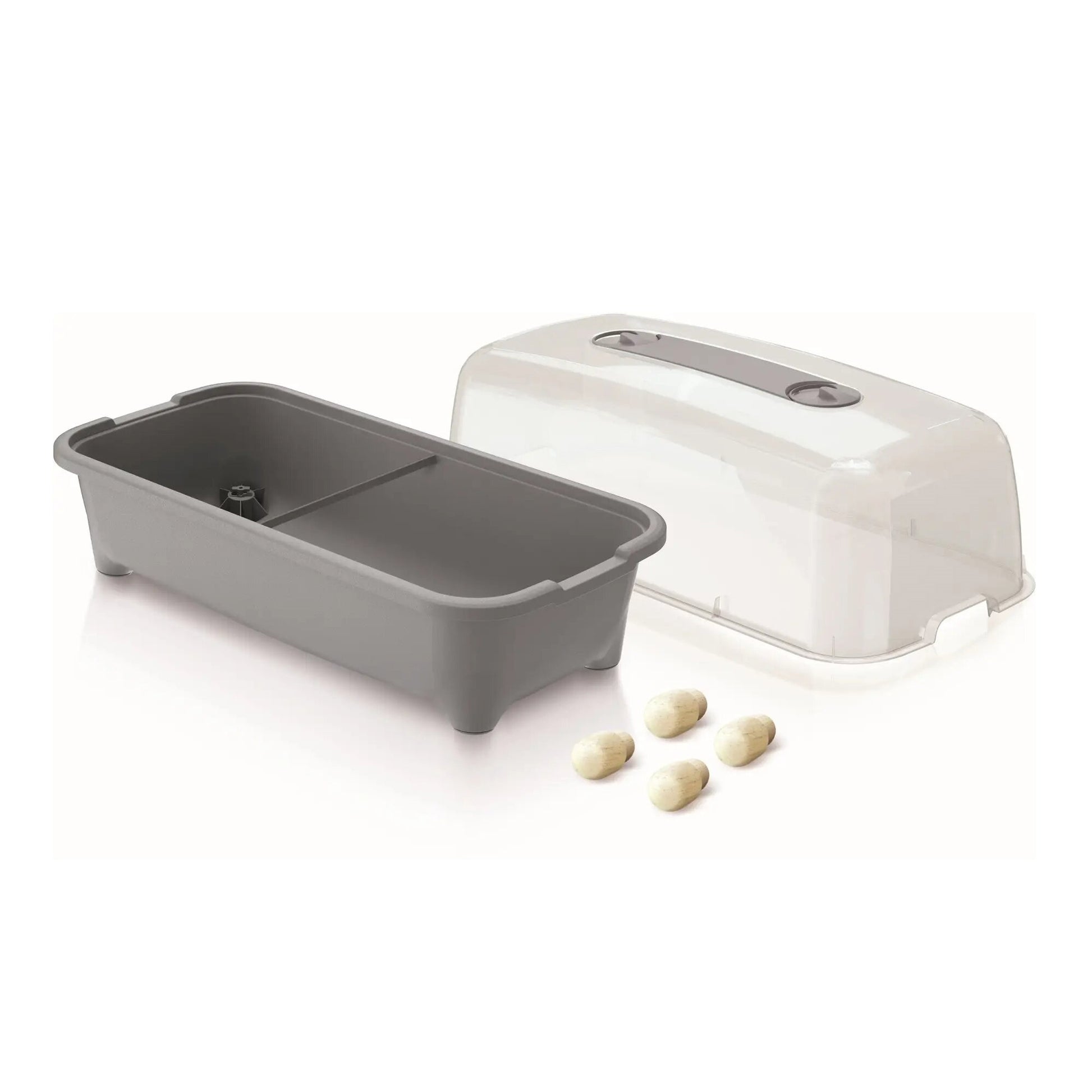 Huerto Doméstico/Jardinera Baja con Tapa de Policarbonato para Proteger tus Plantas - Prosperplast Respana Planter Wood Low de Plástico_1