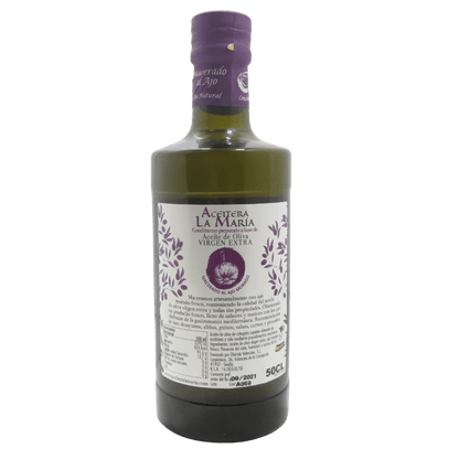 Aceite De Oliva Virgen Extra Macerado Al Ajo Morado 50 Cl Cristal