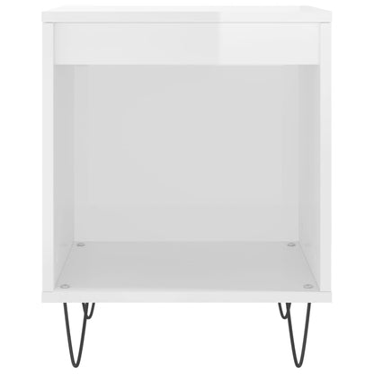 Mesitas Noche 2 Uds Madera Ingeniería Blanco Brillo 40x35x50 Cm_3