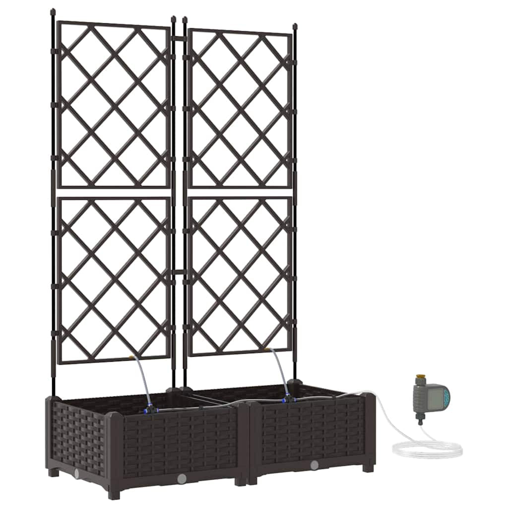Vidaxl Jardineras Marrón 80 X 40 X 126 Cm Acero_0