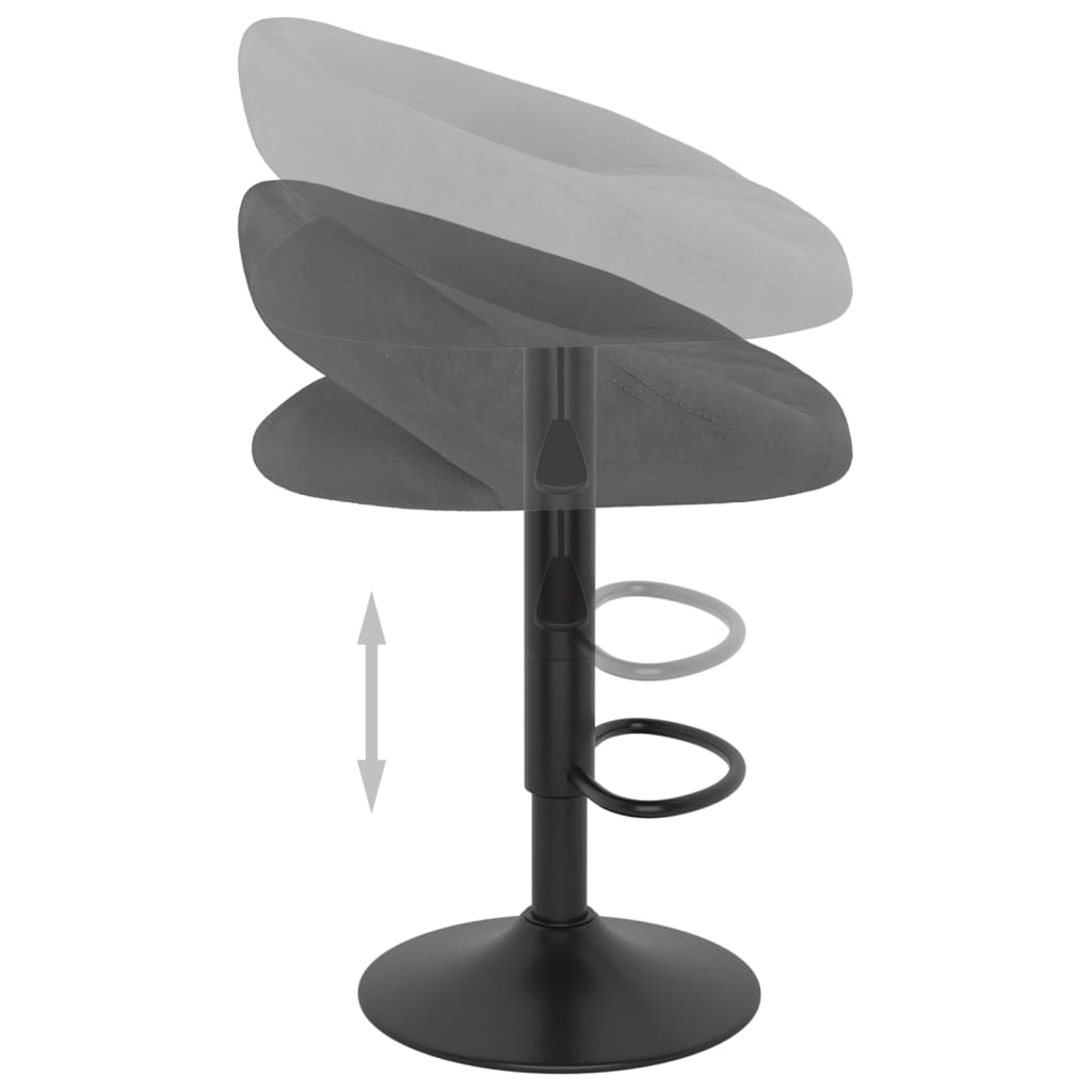 Taburetes De Cocina 2 Unidades Terciopelo Gris Oscuro_5