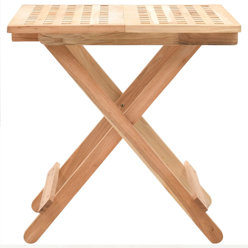 Mesa Auxiliar Plegable De Madera Maciza De Nogal 50x50x49 Cm_1