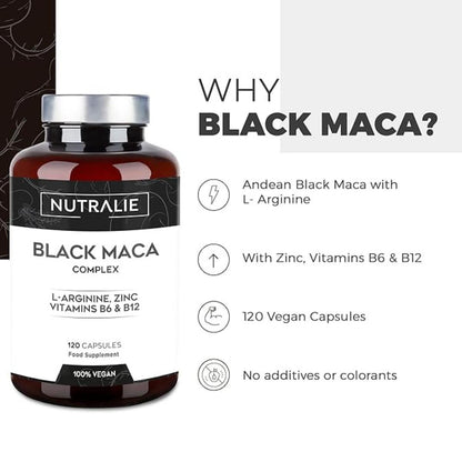 Nutralie Maca negra andina complex + vitaminas B6 + B12, 120 cápsulas