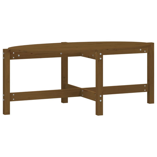 Mesa De Centro Madera Maciza De Pino Marrón Miel 118x63x45 Cm_0