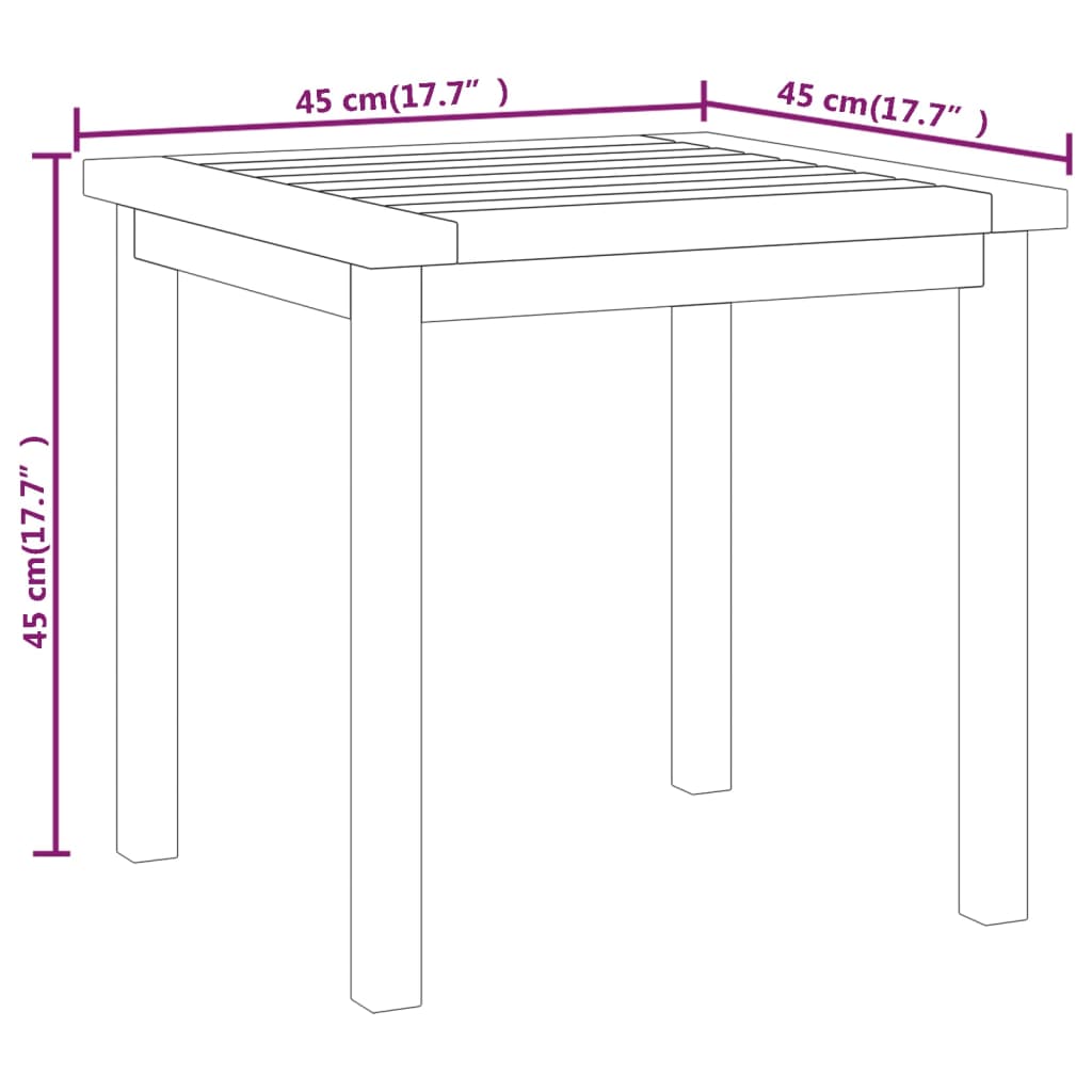 Mesa Auxiliar De Madera Maciza De Teca 45x45x45 Cm_3