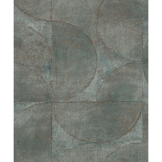 Noordwand Papel Pared Vintage Deluxe Graphic Circle Look Gris Marrón_0