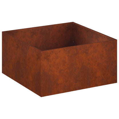 Macetero De Jardín Oxidado 60 X 60 X 40 Cm Acero Oxidado_0