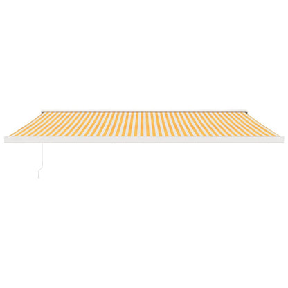 Toldo Retráctil Aluminio Y Tela Amarillo Y Blanco 5x3 M_2