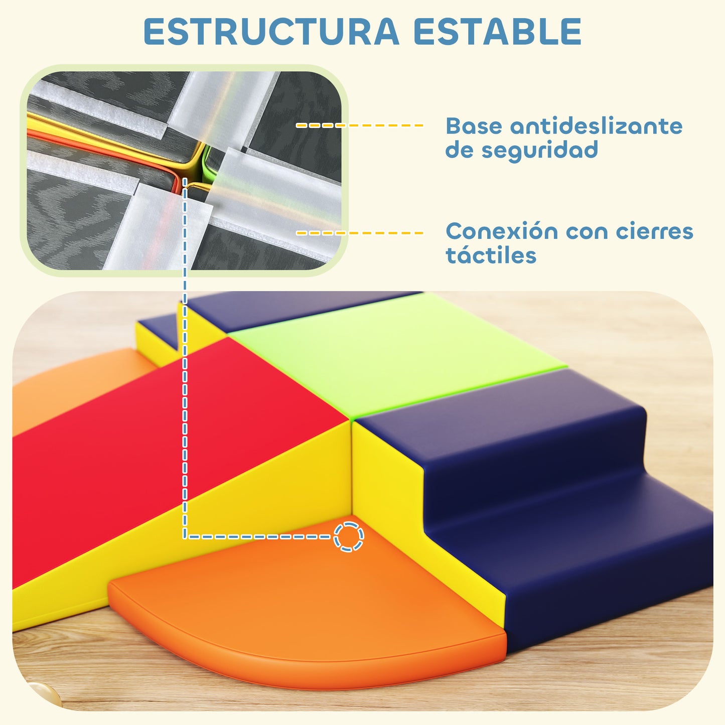 Aiyaplay Juego De 6 Bloques De Espuma Para Niños Base Antideslizante Multicolor_5