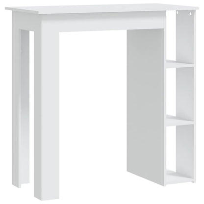 Mesa Bar Con Estante Madera Contrachapada Blanco 102x50x103,5cm_0