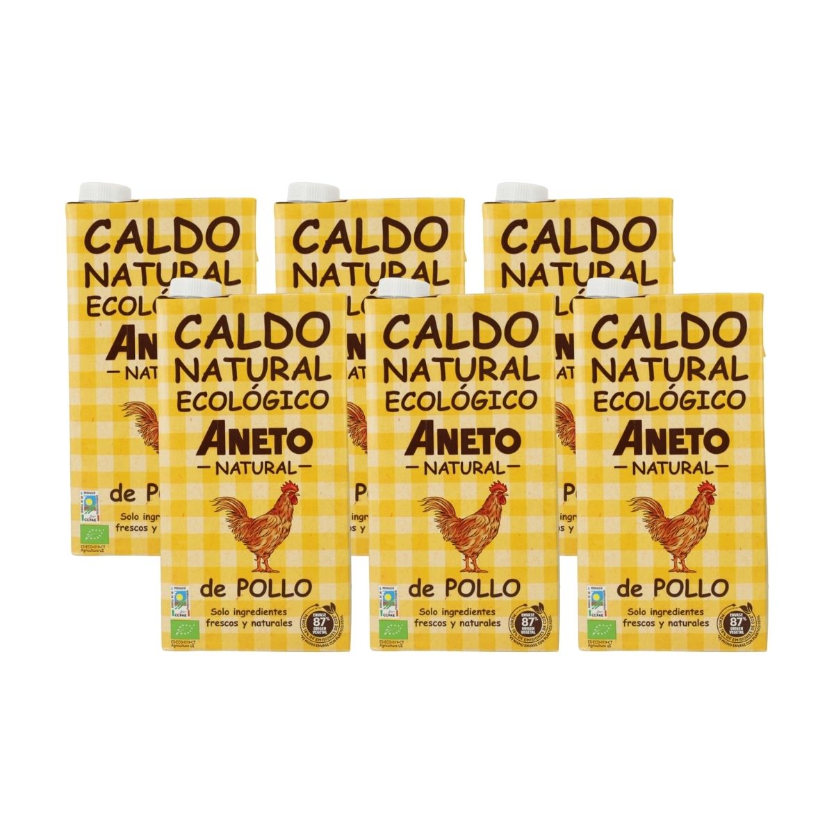 Pack 6x Caldo de pollo Bio Aneto 1L