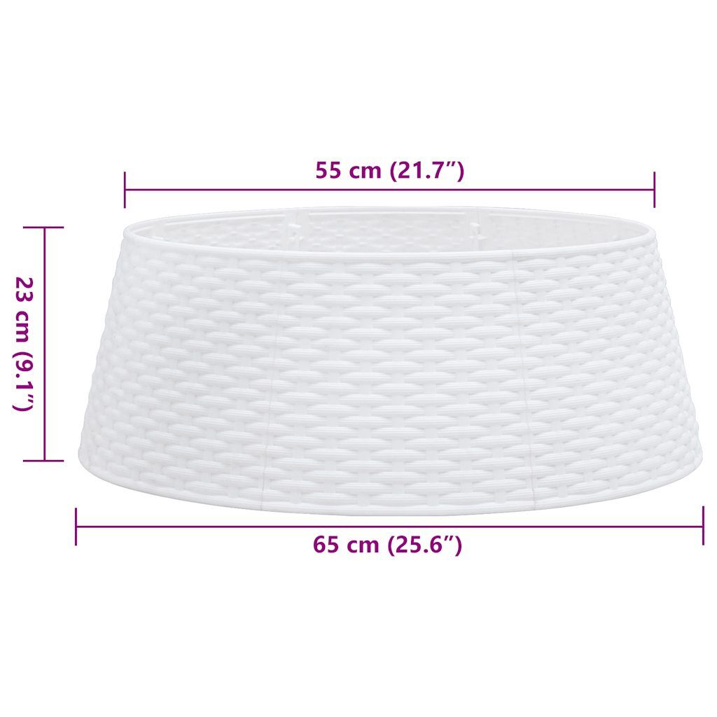 Vidaxl Falda Del Árbol De Navidad Plástico Blanca Ø65x23 Cm_2