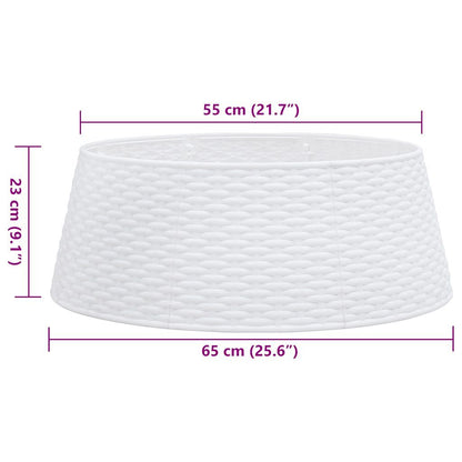Vidaxl Falda Del Árbol De Navidad Plástico Blanca Ø65x23 Cm_2