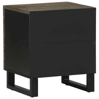 Mesita De Noche De Madera Maciza De Mango Negra 40x33x46 Cm_3