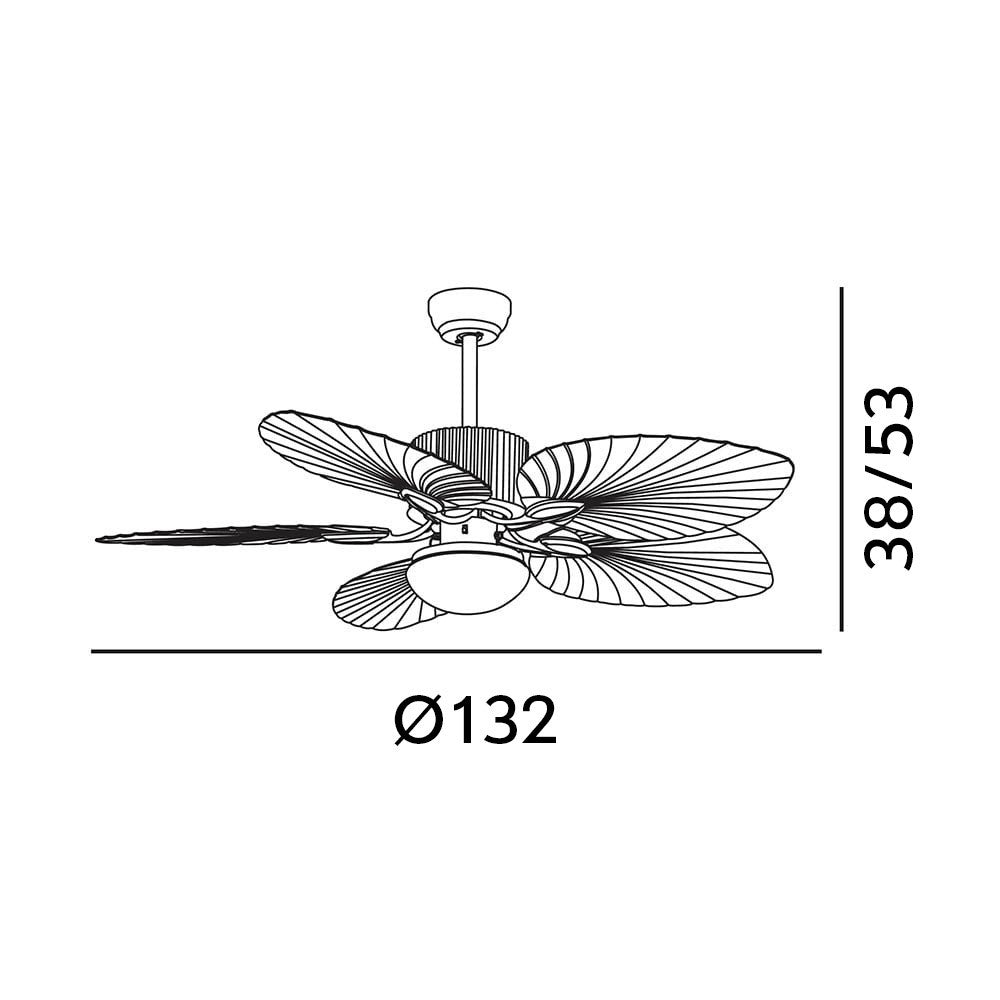 Ventilador Dc 26w Colla Negro 5 Aspas Marron 132cm 6 Velocidades 2950lm Remoto Temporizador Memoria 24_3