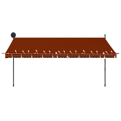 Toldo Manual Retráctil Con Led Naranja Y Marrón 400 Cm_4