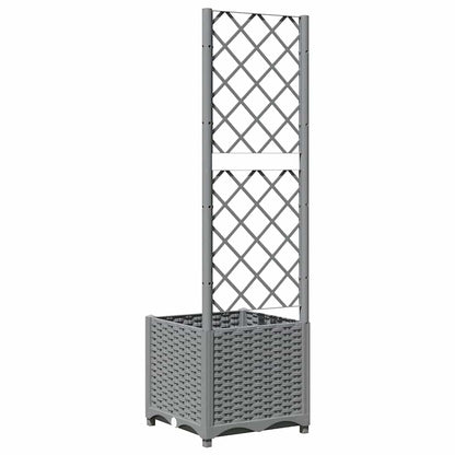 Jardinera Con Enrejado Pp Gris Claro 40x40x136 Cm_3