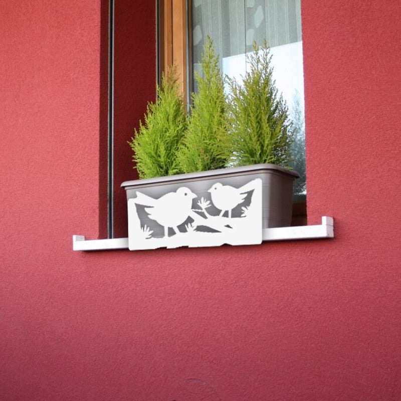 Soporte Jardinera Vasosicuro Pajaros Blanco.