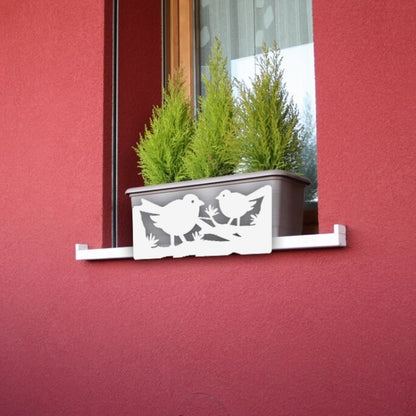 Soporte Jardinera Vasosicuro Pajaros Blanco.