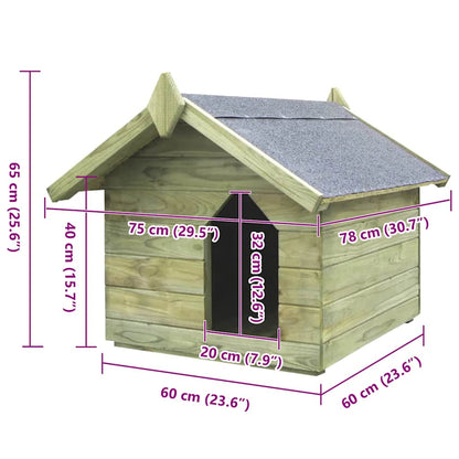 Vidaxl Casa De Perro De Jardín Tejado Abierto Madera Pino Impregnada_2