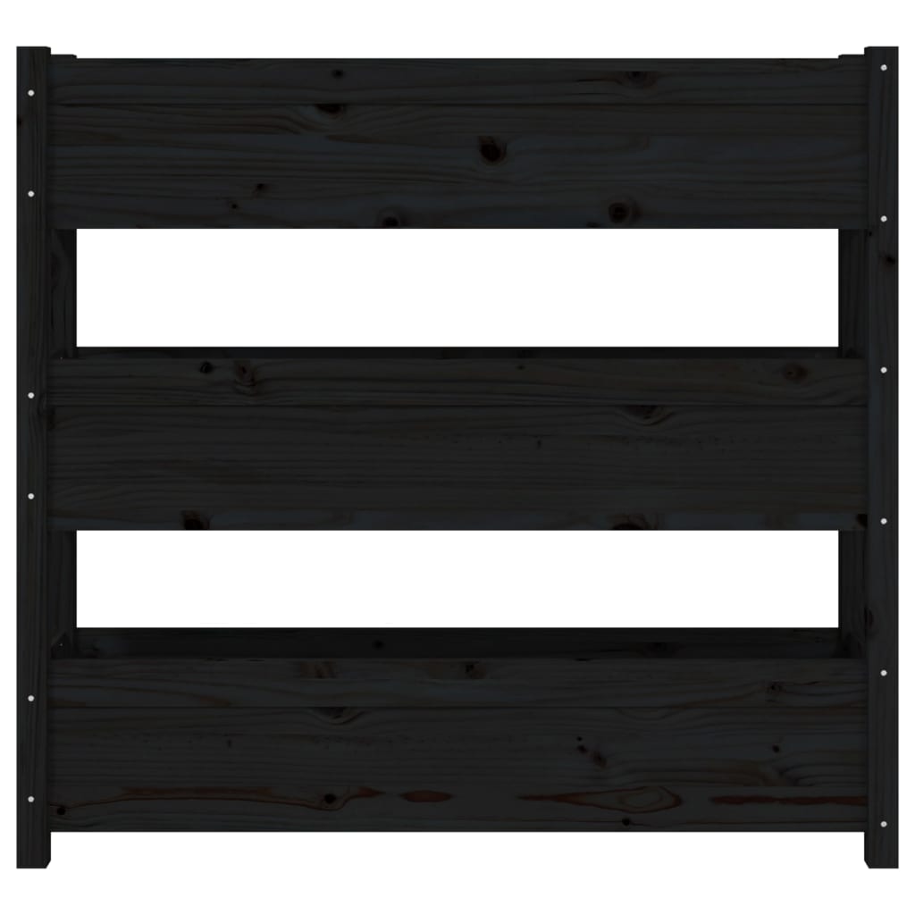 Jardinera De Madera Maciza De Pino Negro 112x25x104,5 Cm_4